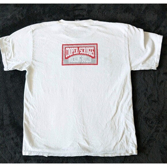 Bucking Bulls Cowboy T Shirt Short Sleeve Tee Youth M 10-12 White Red Cotton - Picture 7 of 11